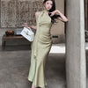 New Women's Off-Shoulder Maxi Dress Summer Slim Fit