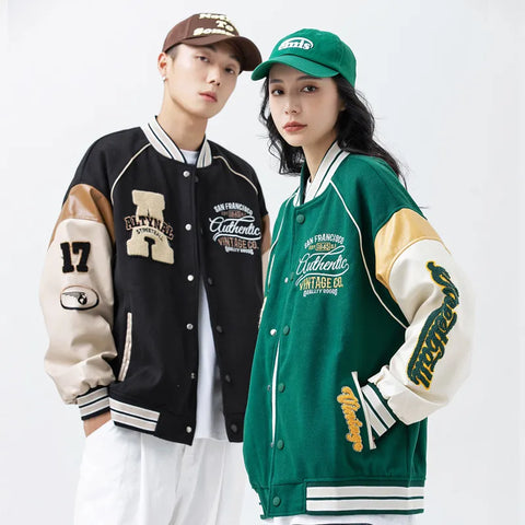 Spring Coat Y2K Hip Hop Trend Baseball Uniform Casual American Street Loose Jacket