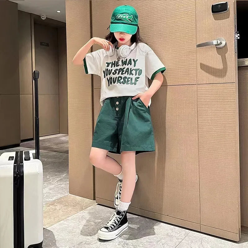 Kids' Summer Color Block Sports Suit