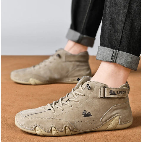 2024 Men's Lightweight Leather Sneakers Comfortable Waterproof Boots
