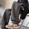 Stripe Plaid Trousers Straight Autumn Winter