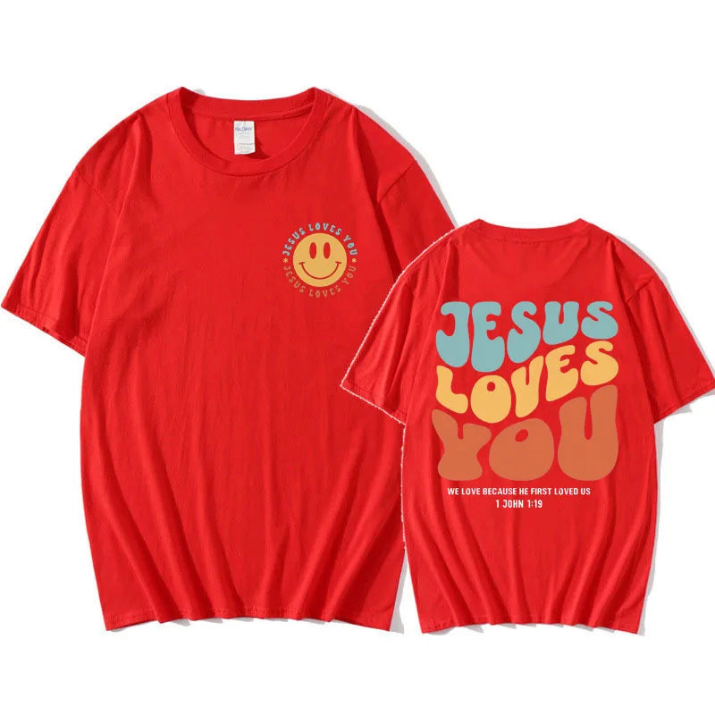 Jesus Loves You Funny T Shirt Men Christian Jesus Aesthetic T-shirt