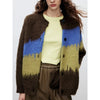 Streetwear Patchwork Knitted Cardigan Sweater