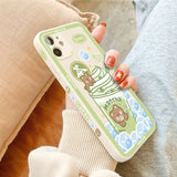 Case Cute Matcha Bear Ice Cream Cover For iPhone