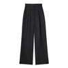 Womens High Waist Full Length Wide Leg Pants