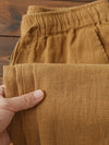 Casual Cotton Linen Chino Pants Men Wide Leg Lightweight Baggy Sweatpants