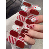 Red Christmas Nail Stickers with Cute Santa