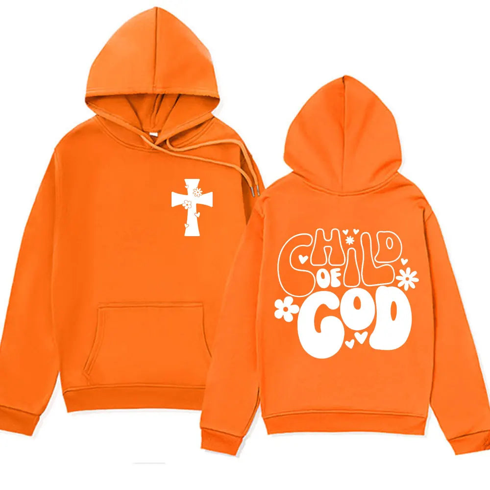 Child of God Print Hoodie Jesus Christian Funny in Hip Hop Streetwear