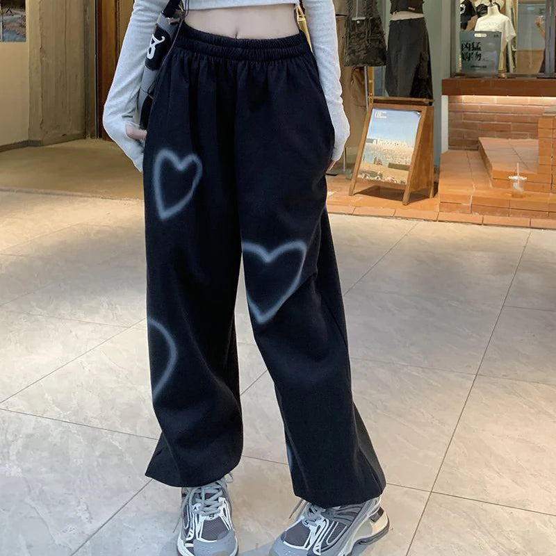 White Oversize Pants Women High Waist Streetwear