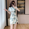 Chic Korean Two-Piece Dress Shorts Set with Frills and Jacquard Print