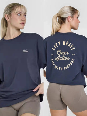 OnerActive Loose Casual T-SHIRTS WOMEN Yoga Sports Short Sleeve Vintage