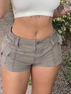 Y2K Cargo Shorts Women Low Rise Denim Summer Casual