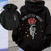 Skeleton hand and Rose Graphic Print Sweatshirt
