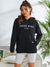 Fleece Hoodie For Women Simple Letter Print Pullover Style