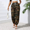 Camouflage Denim Drawstring Ankle Pants