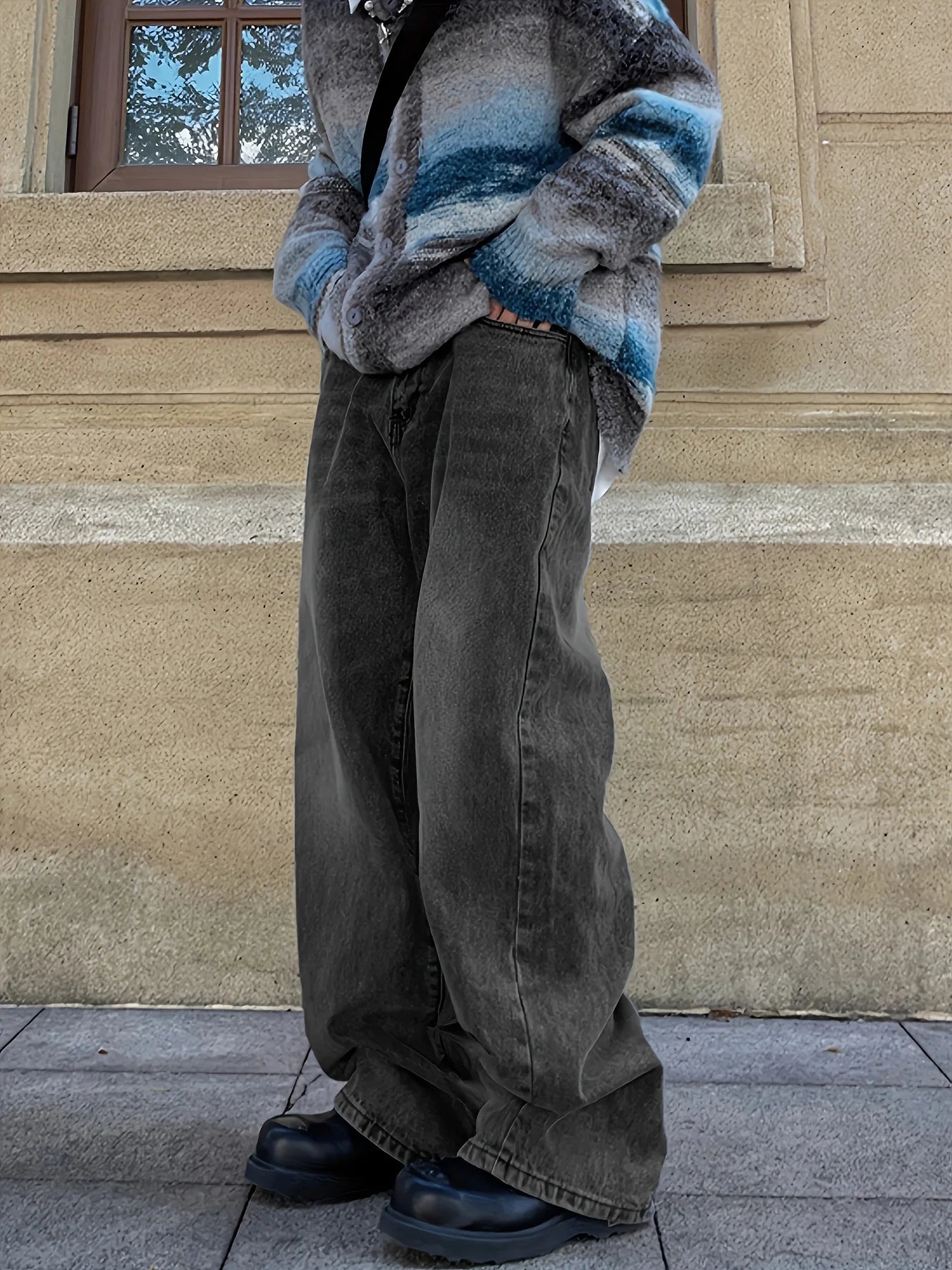 Women's High Waist Baggy Wide Leg Jeans Streetwear Casual Pants