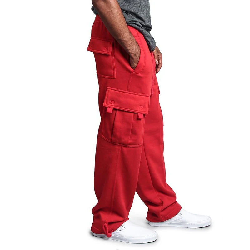 Men's Straight Fit Joggers Sweatpants Multi-Pocket Style