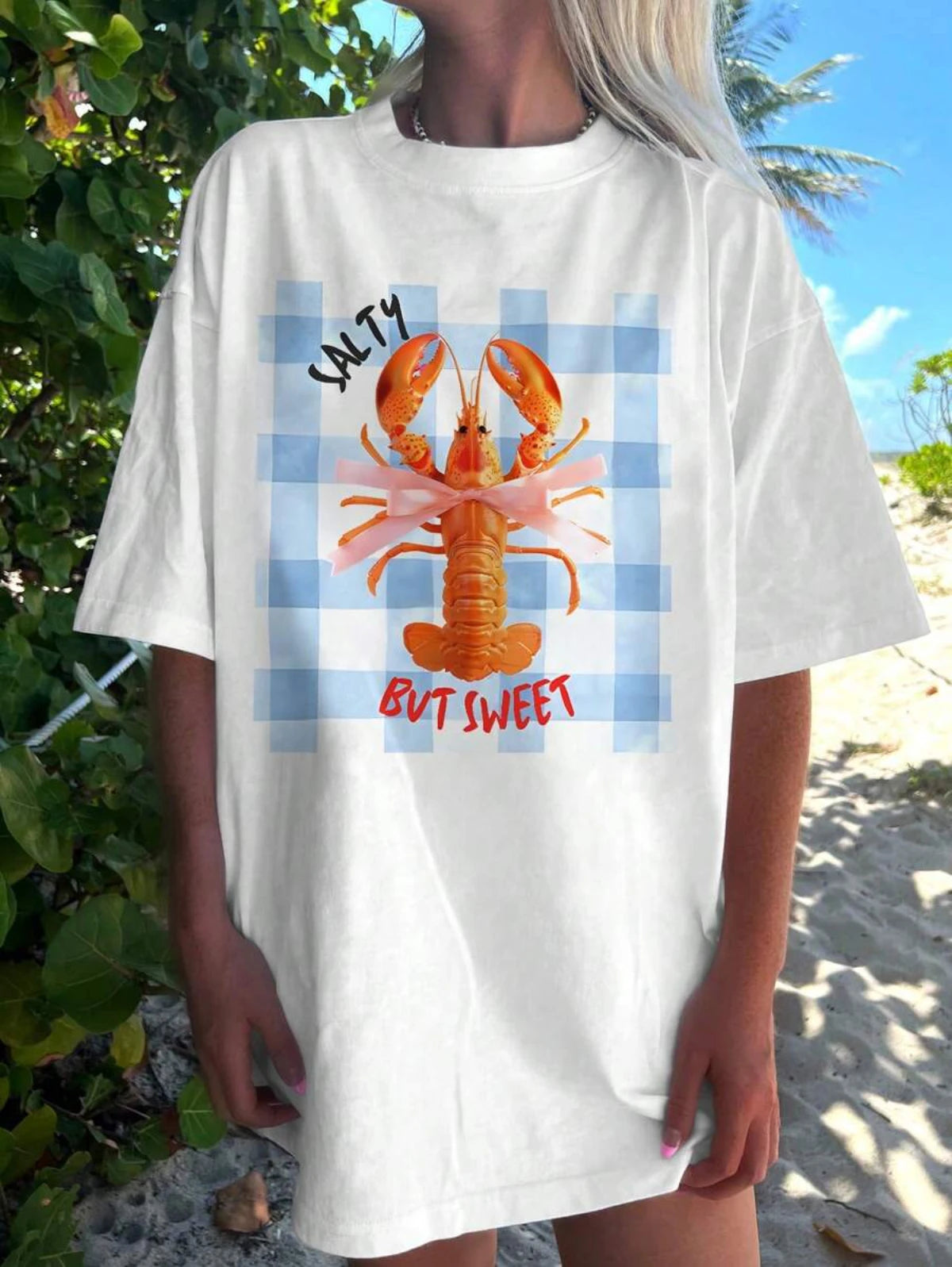 Lobster Bow Tie Tshirt Women Unisex Vintage Fun Graphic