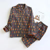 2025 new spring and summer women's pajamas suit long-sleeved trousers two-piece