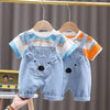 Summer Baby boys Clothes Sets toddlers Children's Denim Overalls + Short T-Shirt