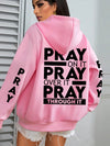 Pray On It Y2K Slogan Fleece Streetwear Hoodie