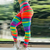 High-Waisted Colorful Sunset Rainbow Print Yoga Leggings