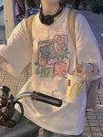 Kpop Inspired Women's T-Shirts: Harajuku Kawaii Cartoon Bear Print Tops