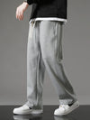 Sportswear Drawstring Wide Leg Straight Track Pants Cotton Casual Loose Trousers