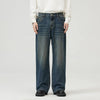 Men's Jeans Autumn and Winter Baggy Causal Black Straight wide