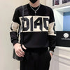 Fashion O-Neck Spliced Printed Letter Sweatshirts Men's Clothing Autumn