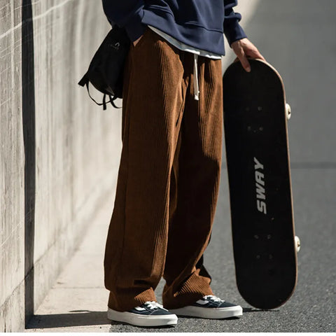 Elevate Your Style with Loose Corduroy Pants for Men – Perfect Spring Streetwear