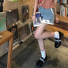 Kawaii Bow Denim Shorts Women High Waist Baggy Y2K Harajuku