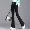 Black Micro Flare High Waist Pants