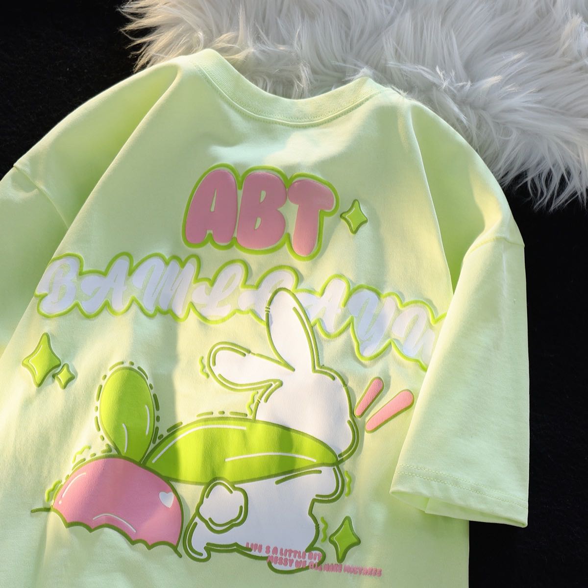 Kawaii Rabbit Print T-Shirt: Embrace Harajuku Sweetness this Summer