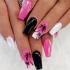 Colorful Glossy Acrylic Press On Nails Long Coffin Tips