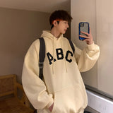 ABC Letter Print Men's Hoodies Korean Fashion Harajuku Pullover Hip Hop Streetwear