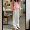 Fleece-lined Thickened Bottoms Loose-fit Casual Pants