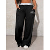 Letter Print Wide Leg Sweatpants