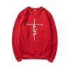 Faith Cross Hoodie Christian Women Crewneck Sweatshirt