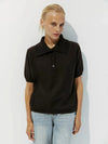 Wolfeel Summer New Polo Collar Hollow Knitted Short Sleeved Sweater Women's