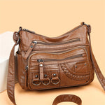 Vintage Pu Leather Purses and Handbags High Quality Bag Design Multi-pocket Ladies Crossbody