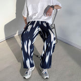 Men's Summer Trousers: Black Tie-dye Print with Comfortable and Trendy Korean Style 2023