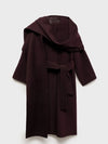 2024 Red Elegant Woolen Overcoat Chic Outerwear