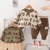 Cotton Pullover And Sticker Pants Suit For Toddler Boys