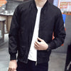 Black Slim Fit Stand Collar Jacket Coat for Men, Thin and Lightweight