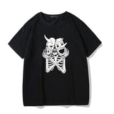Skull Gothic Top High Street Men's T-shirt Dark Casual Loose Round Neck Short Sleeve