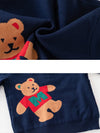 Kids V Neck Cardigan Car and Bear Pattern Winter Sweater
