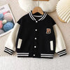 2024 Boys Baseball Jacket Baby Letter Round Collar Coat