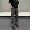 Style Street Vibe Washing Multi-Pocket Micro Flare Cargo Pants