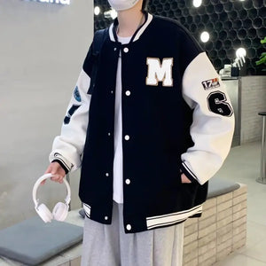 Patchwork Varsity Jacket Men